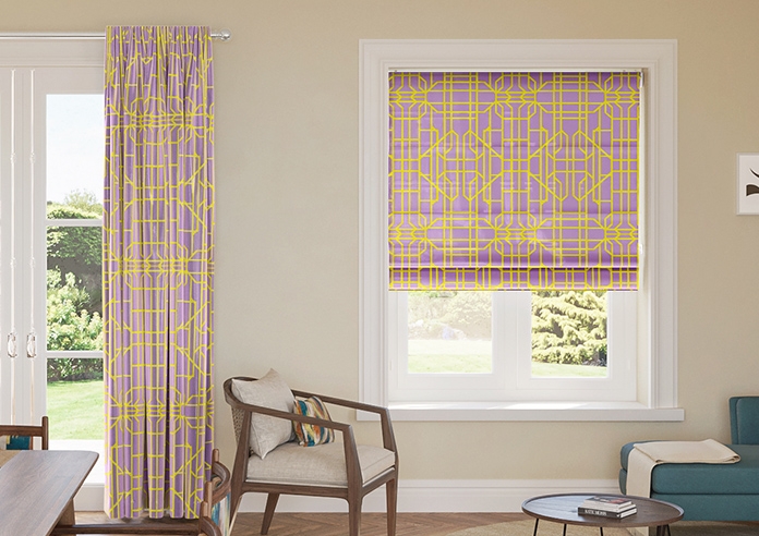 Bamboo Candy, Yellow Lilac - Roman Blind - Image 3